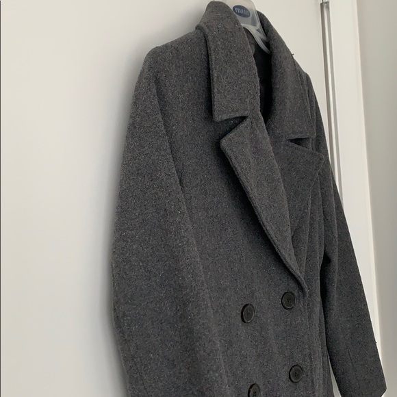 Old Navy Grey Pea Coat - Picture 4 of 7